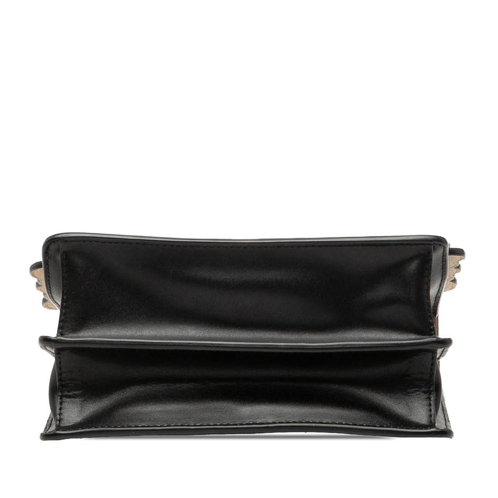 Fendi Mini Scalloped Leather and Pearls Kan I Crossbody