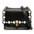 Fendi Mini Scalloped Leather and Pearls Kan I Crossbody
