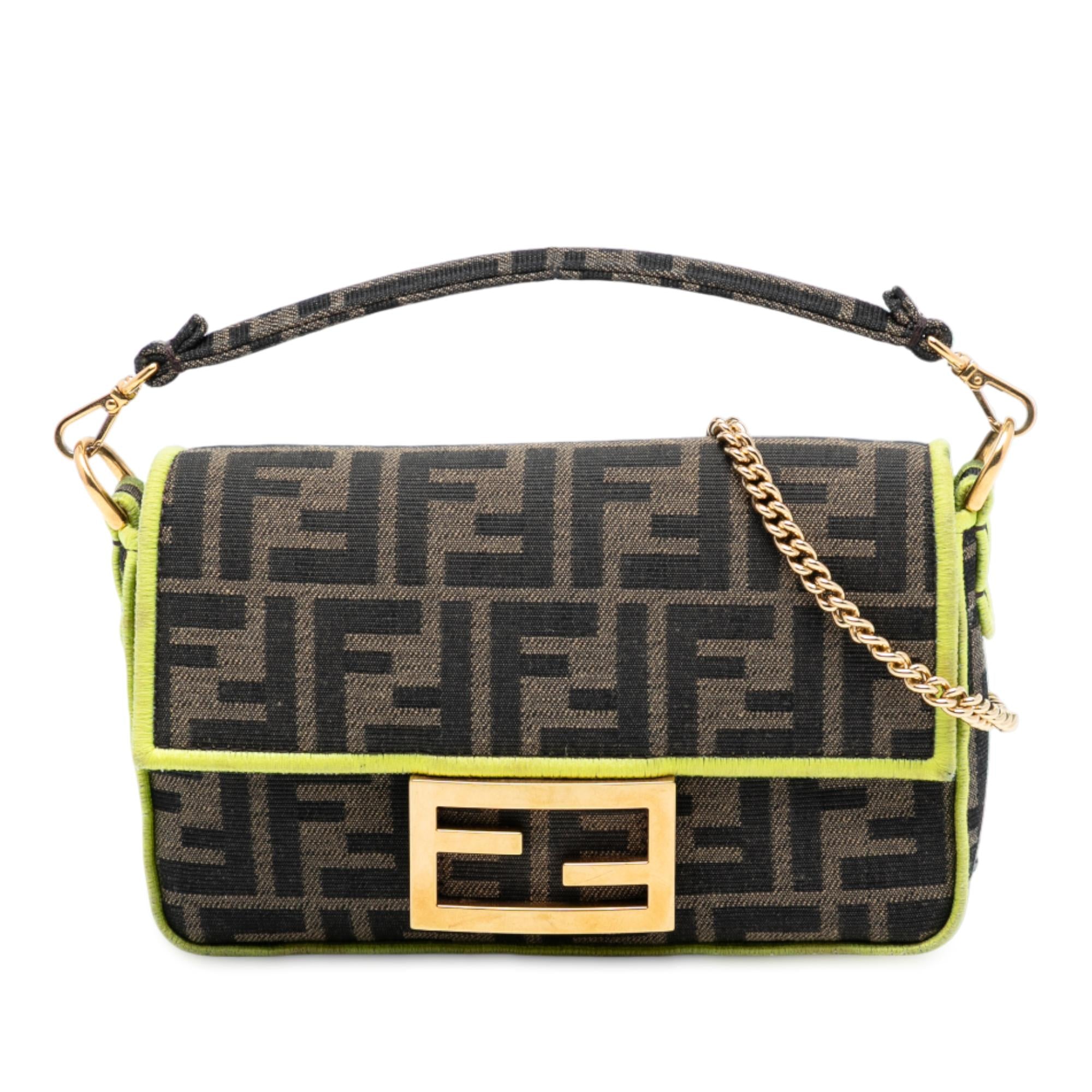 Fendi Mini Zucca Canvas 1974 Roma Amor Baguette Crossbody