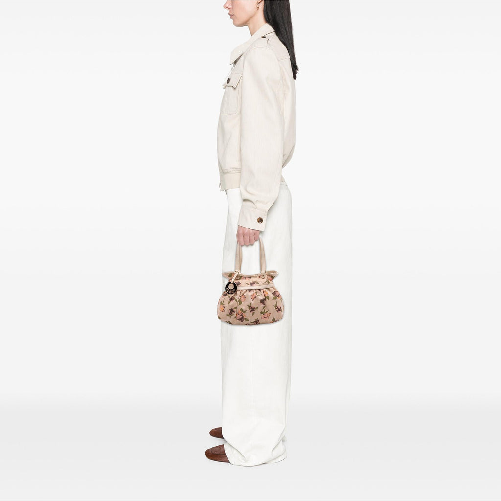 Fendi Mini Zucca Canvas Rose Printed Chef Handbag
