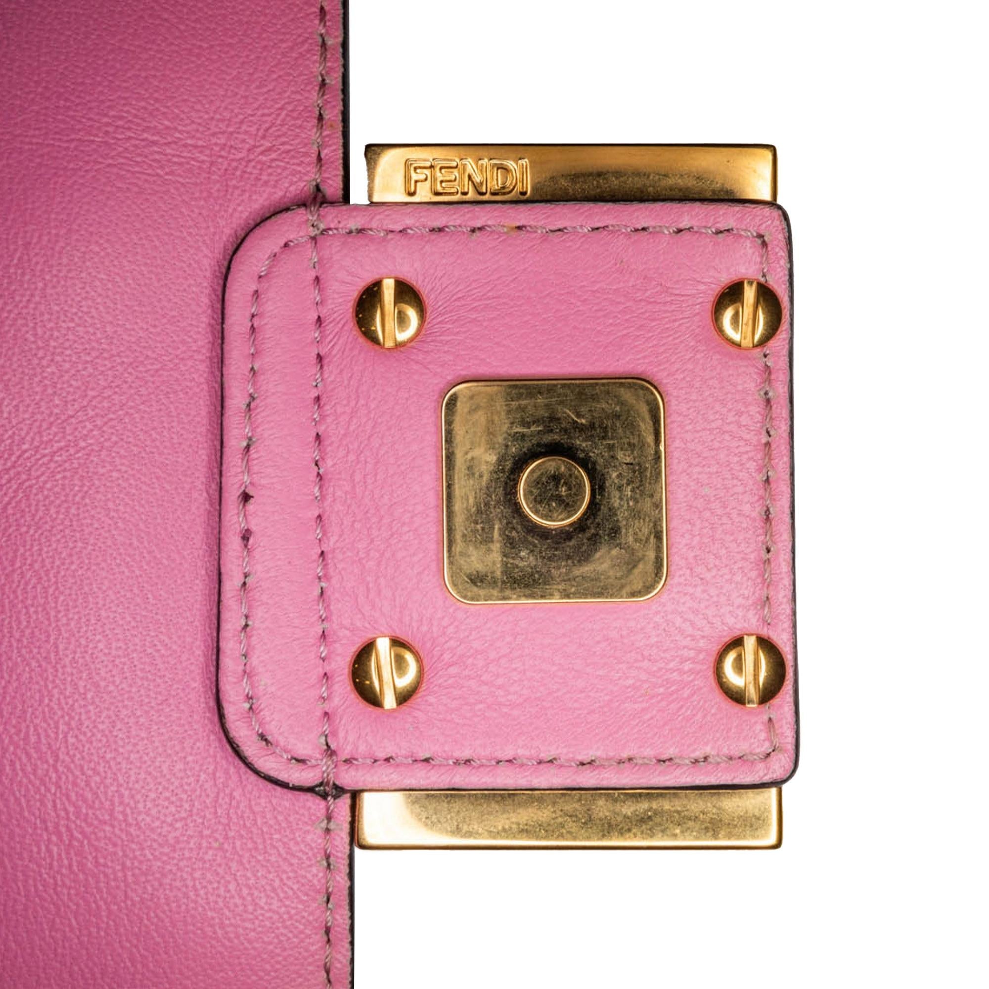Fendi Mini Zucca Embossed Baguette Satchel
