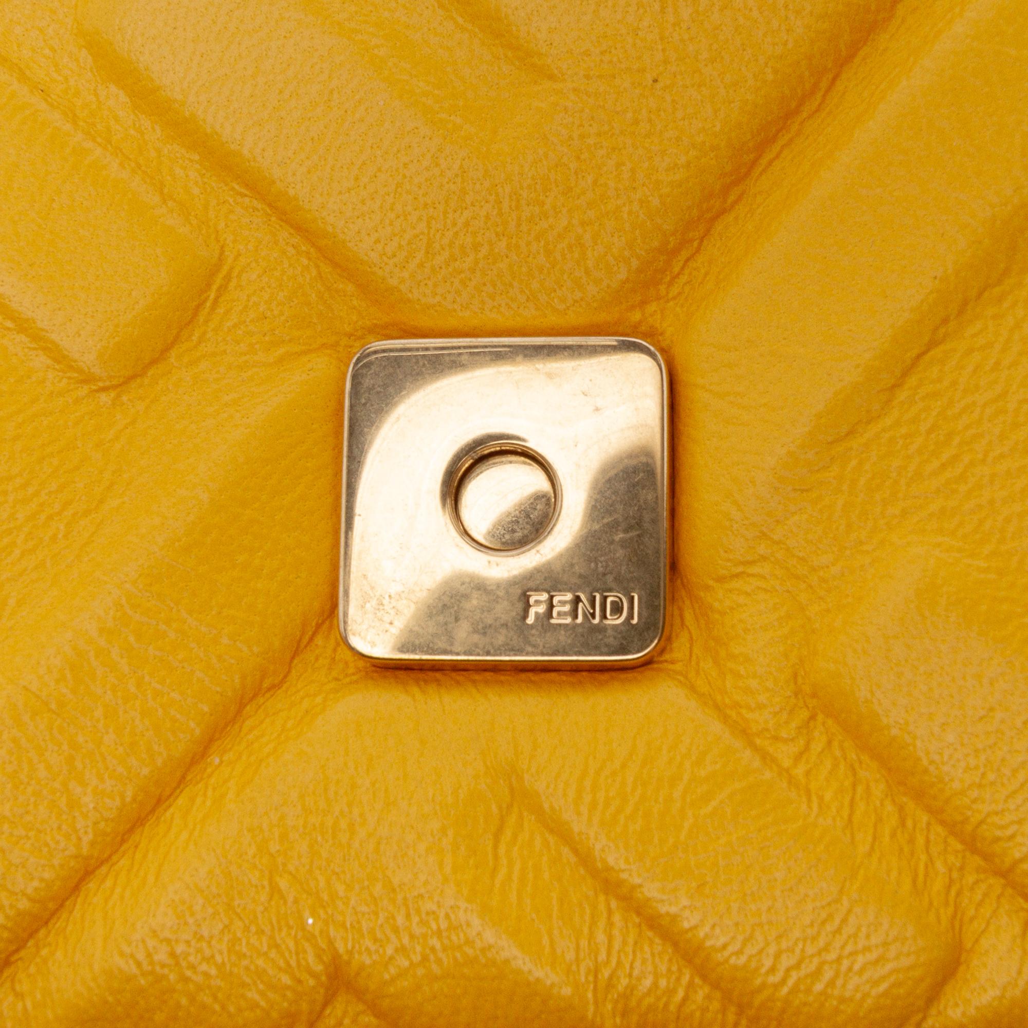Fendi Mini Zucca Embossed Leather Baguette Satchel