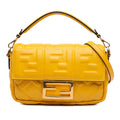 Fendi Mini Zucca Embossed Leather Baguette Satchel