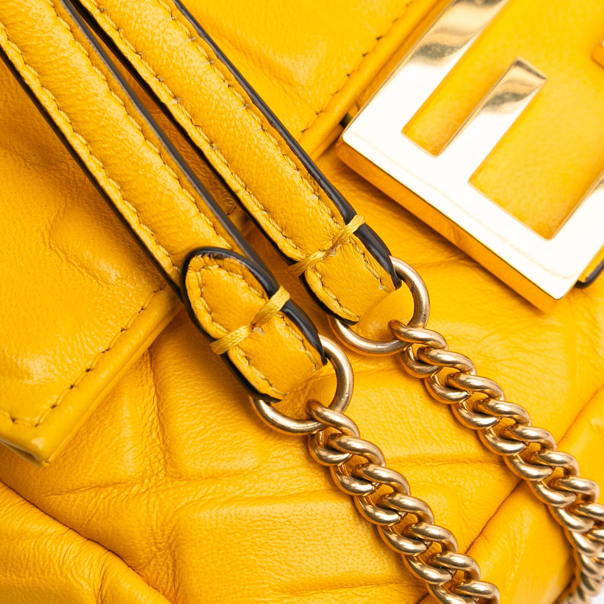 Fendi Mini Zucca Embossed Leather Baguette Satchel