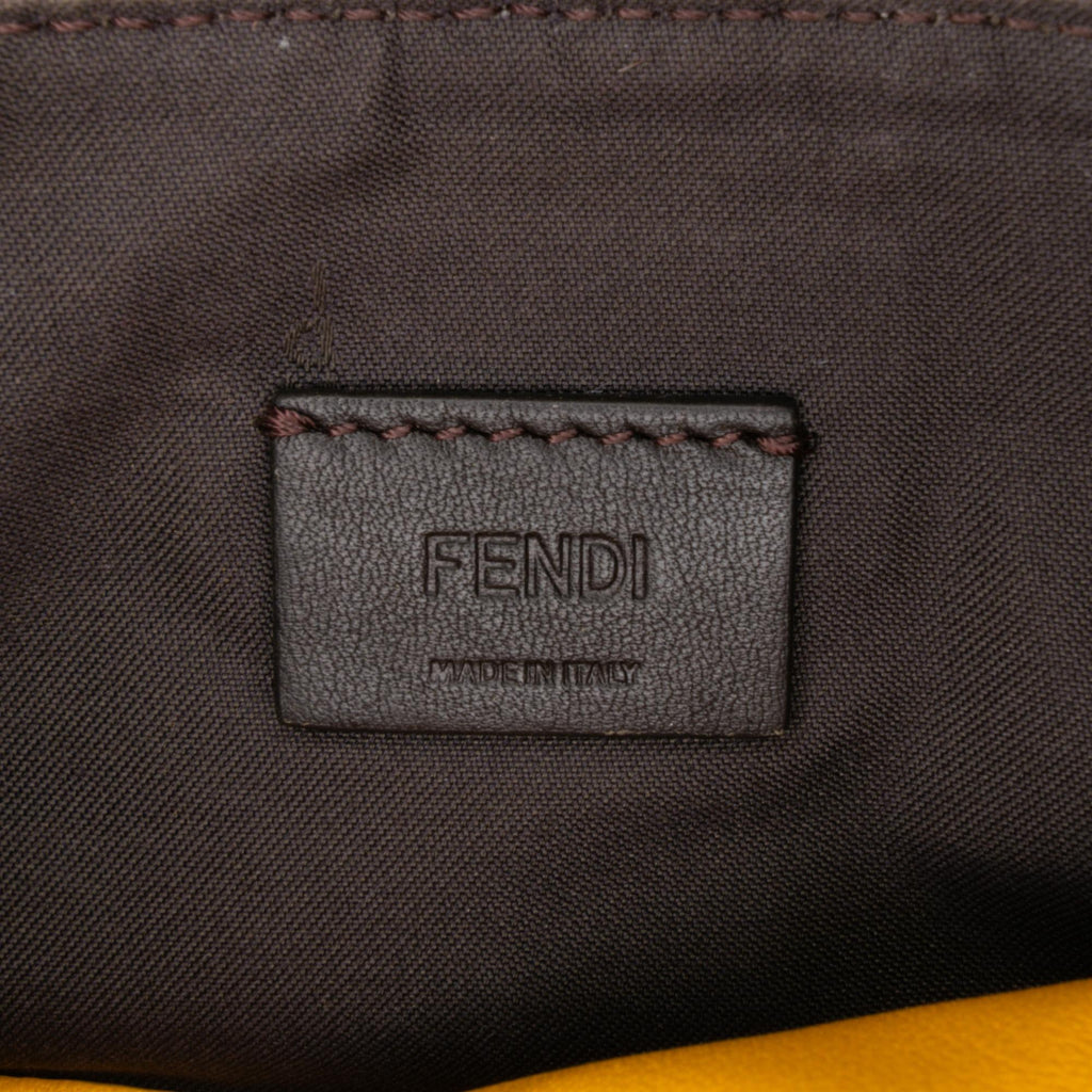 Fendi Mini Zucca Embossed Leather Baguette Satchel