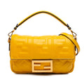 Fendi Mini Zucca Embossed Leather Baguette Satchel
