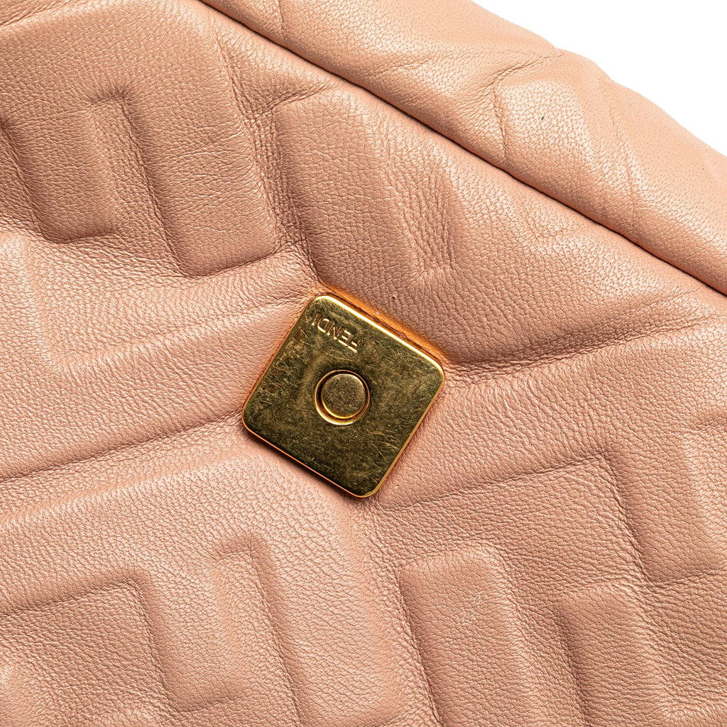 Fendi Mini Zucca Embossed Leather Baguette Satchel