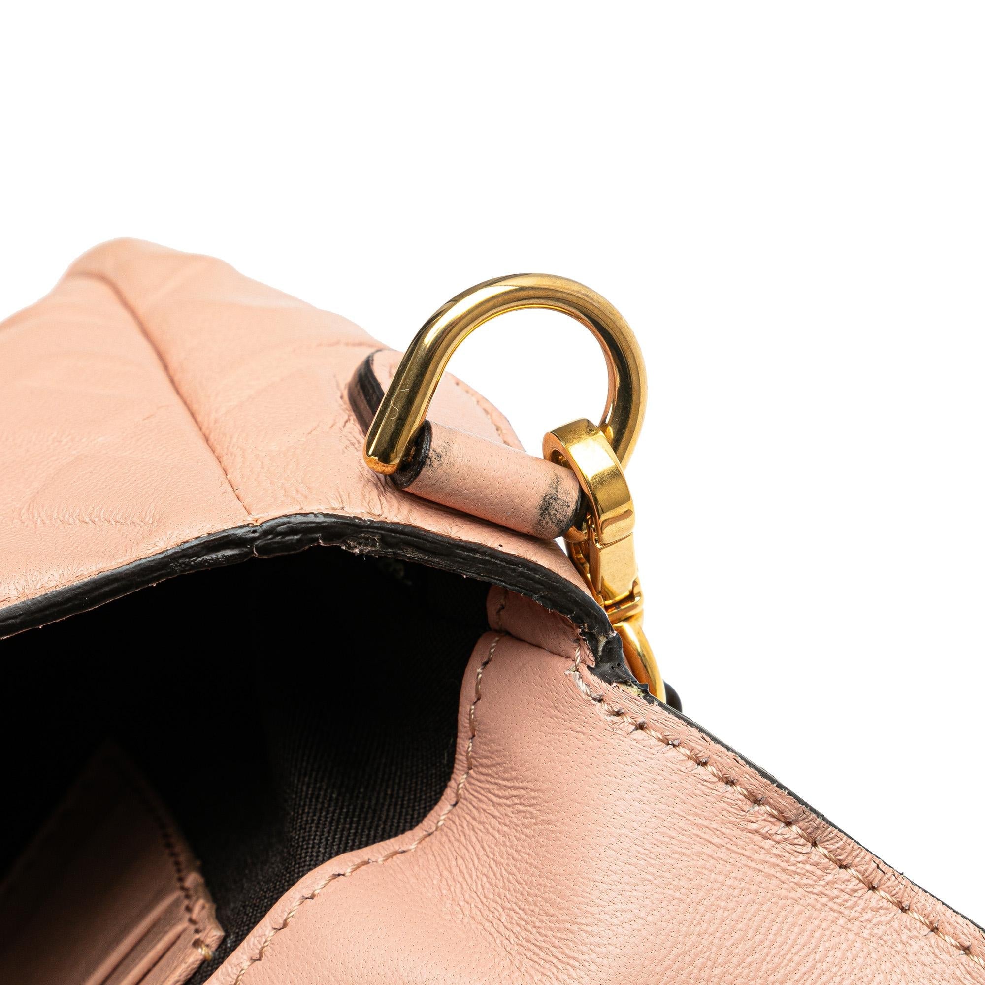 Fendi Mini Zucca Embossed Leather Baguette Satchel