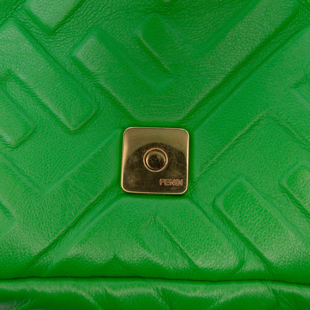 Fendi Mini Zucca Embossed Leather Baguette Satchel