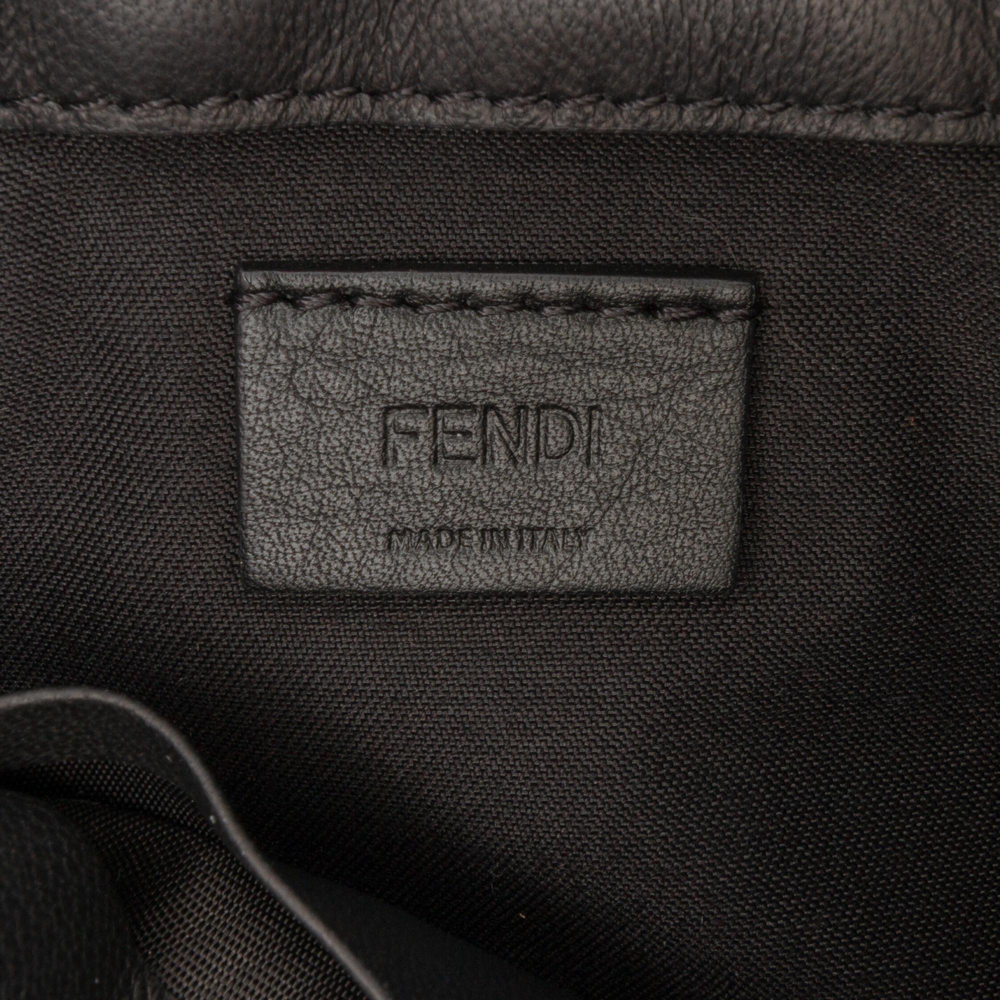 Fendi Mini Zucca Embossed Leather Baguette Satchel