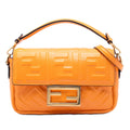 Fendi Mini Zucca Embossed Leather Baguette Satchel