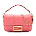 Fendi Mini Zucca Embossed Leather Baguette Satchel
