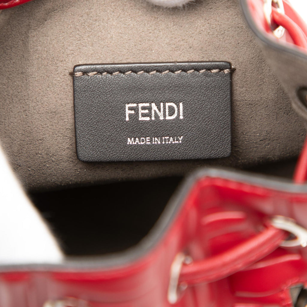 Fendi Mini Zucca Embossed Leather Mon Tresor Bucket Bag