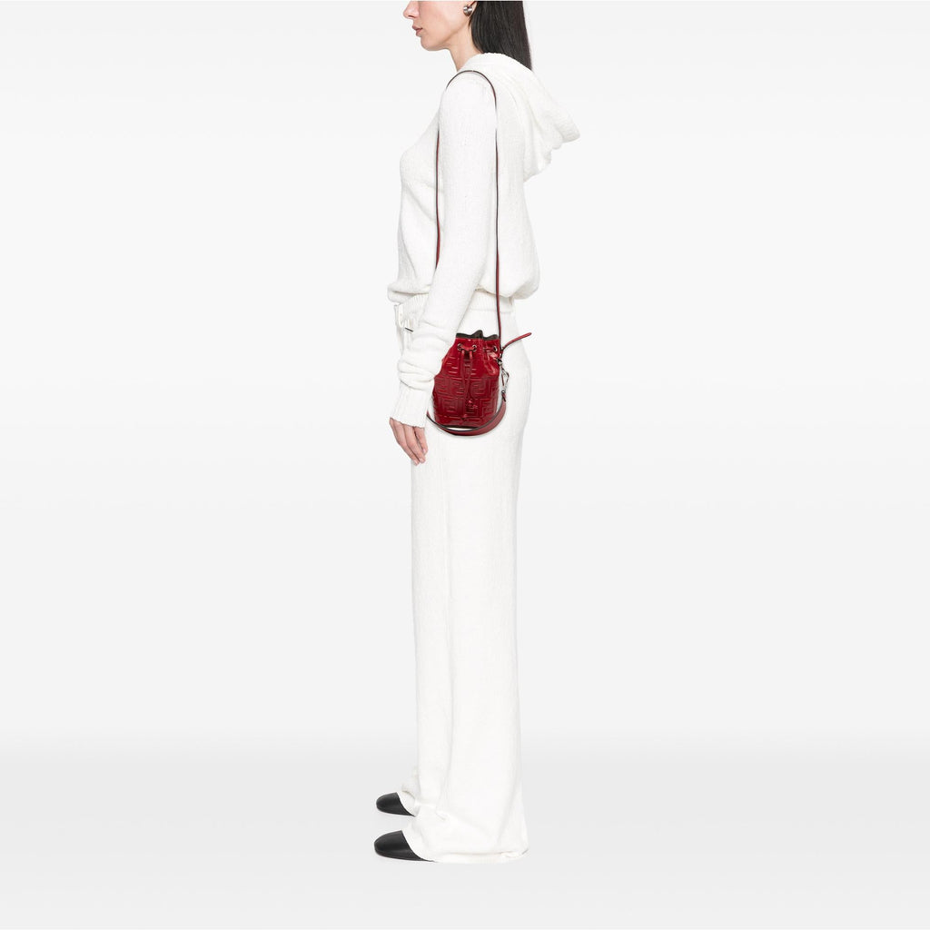 Fendi Mini Zucca Embossed Leather Mon Tresor Bucket Bag