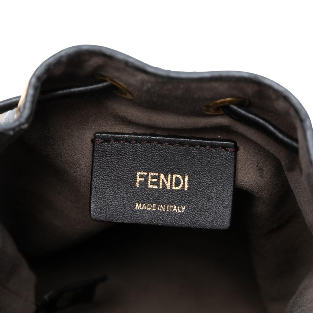 Fendi Mini Zucca Embossed Leather Mon Tresor Bucket Bag