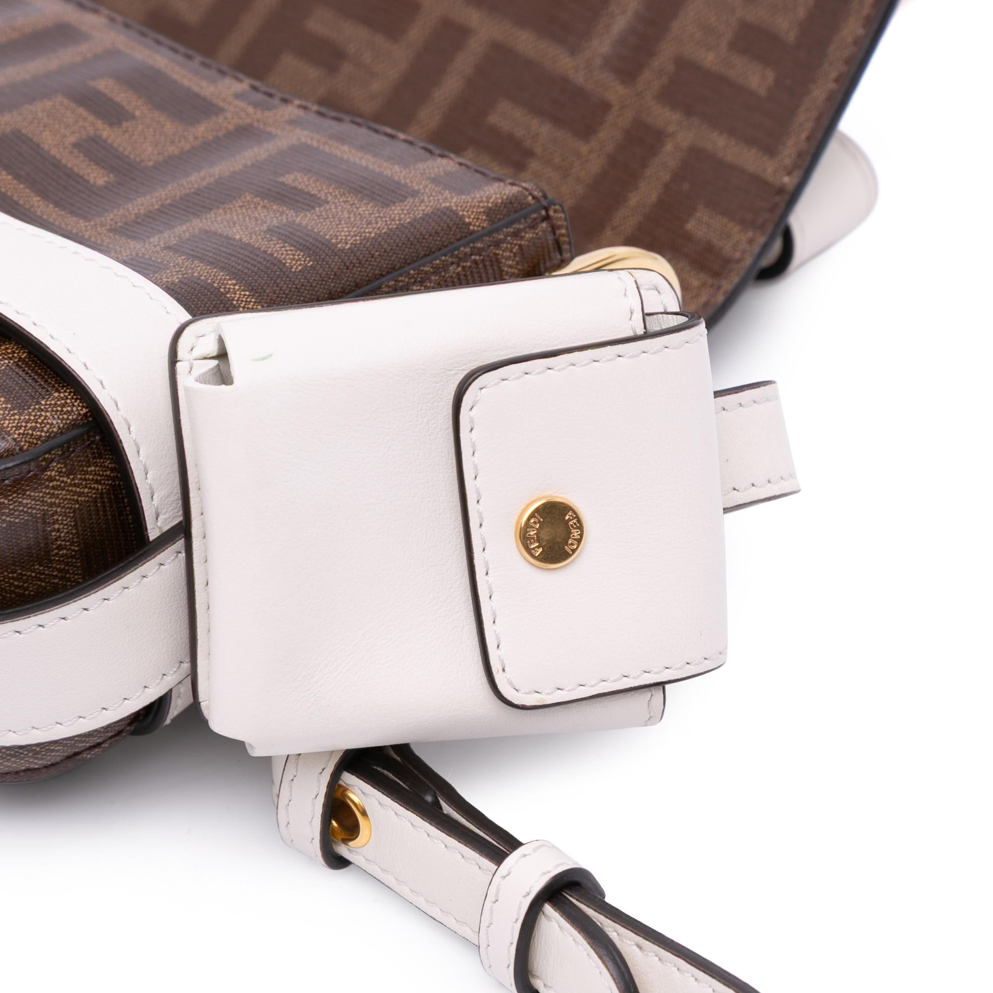 Fendi Mini Zucca Glazed Fabric Cage Baguette Satchel