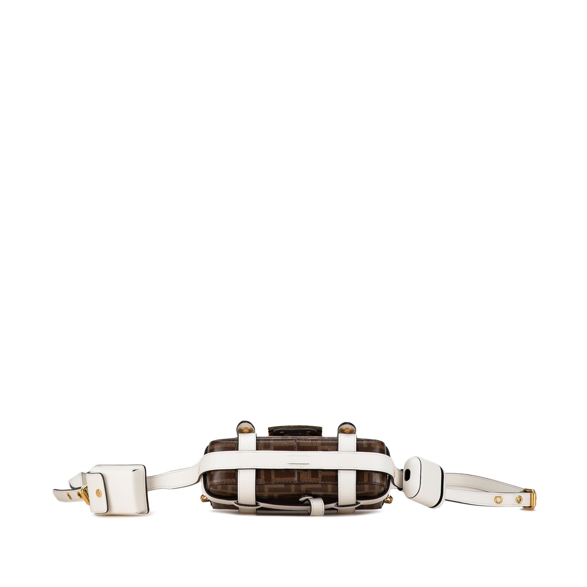Fendi Mini Zucca Glazed Fabric Cage Baguette Satchel