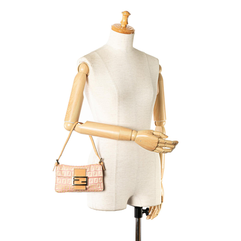 Fendi Mini Zucchino Canvas Baguette (SHG-ezjzrs)