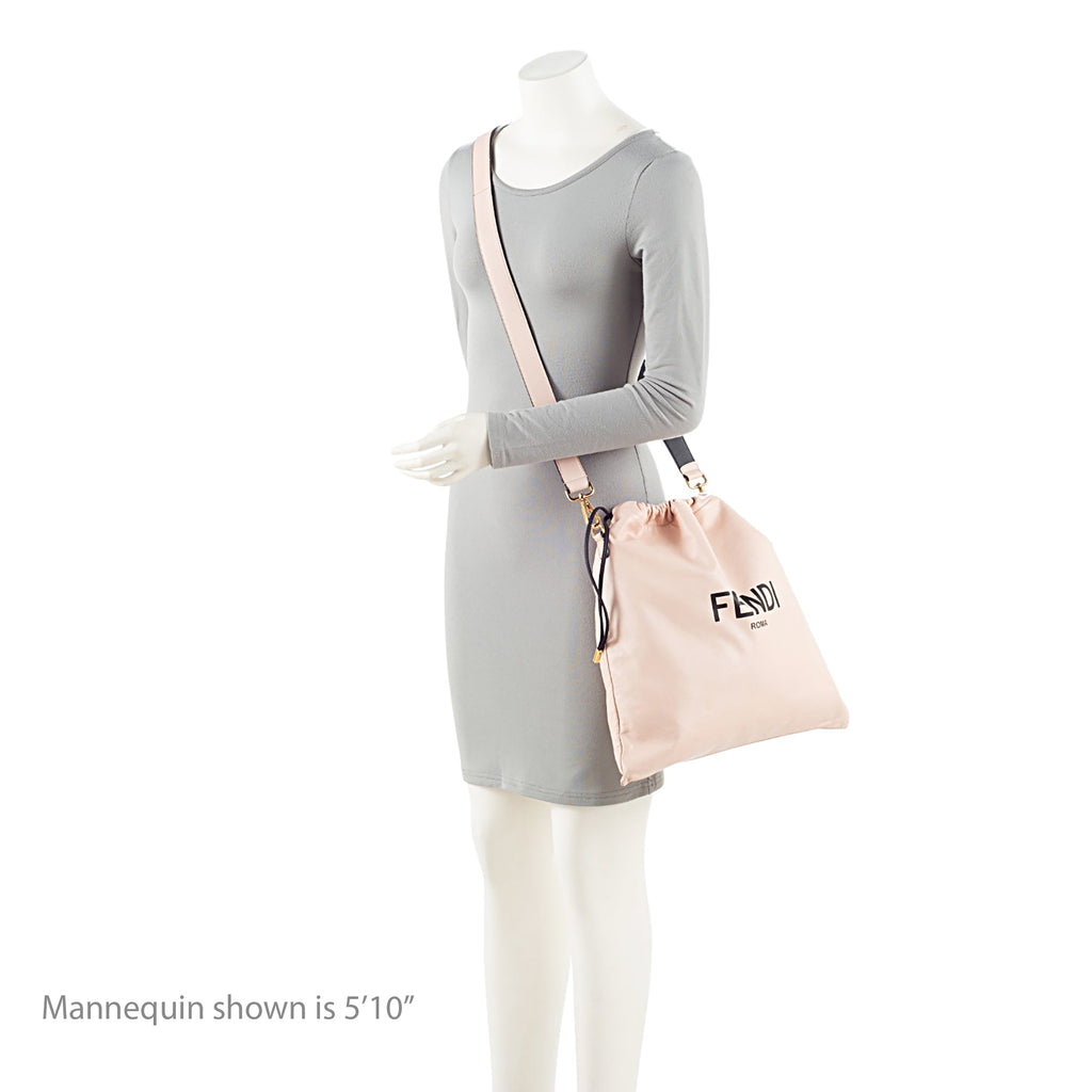 Fendi Nappa Leather Drawstring Medium Shoulder Bag