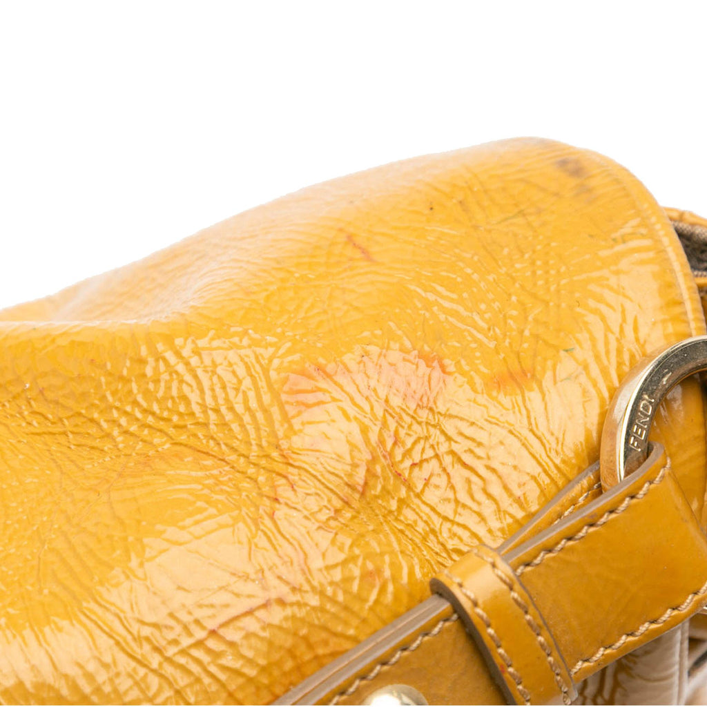 Fendi Patent Leather Push Lock Satchel