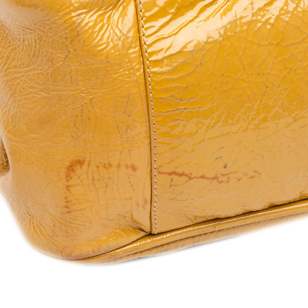 Fendi Patent Leather Push Lock Satchel