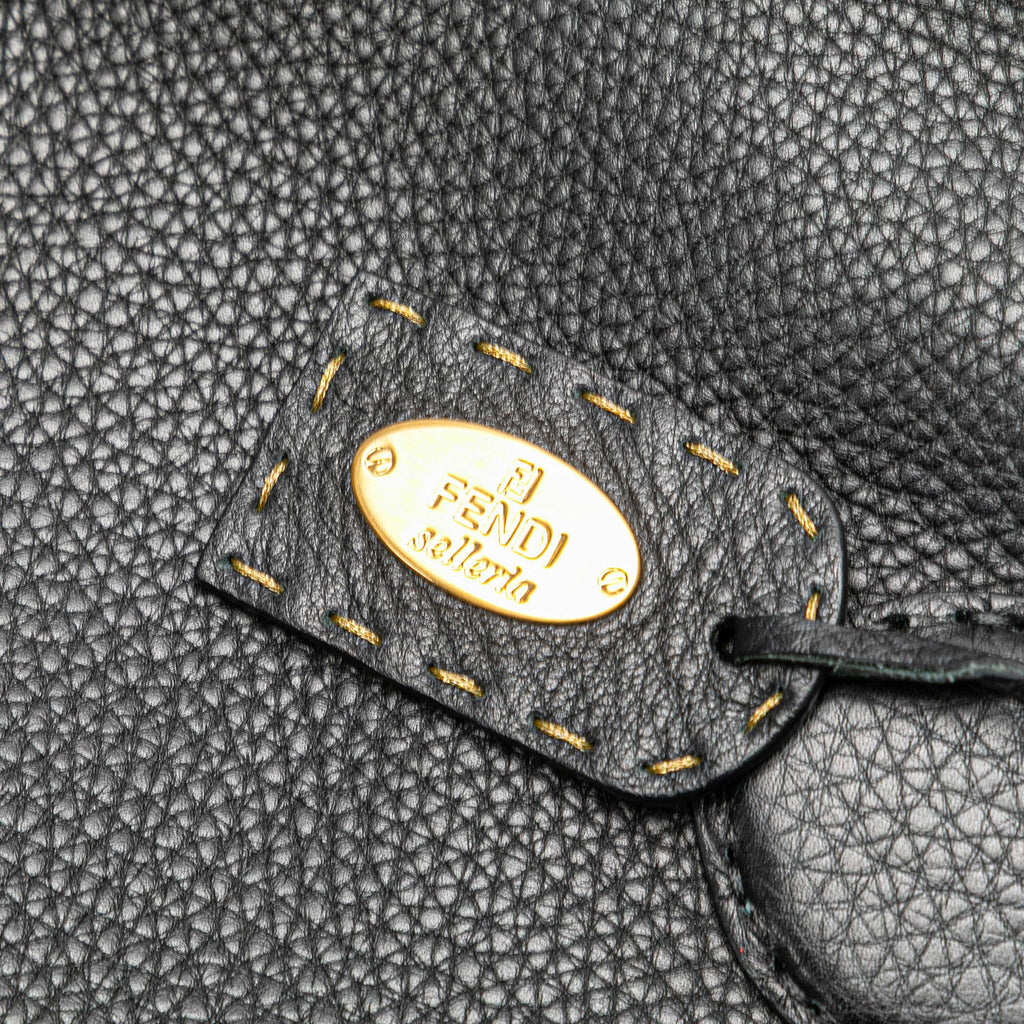 Fendi Pebbled Leather Selleria Dome Shoulder Bag