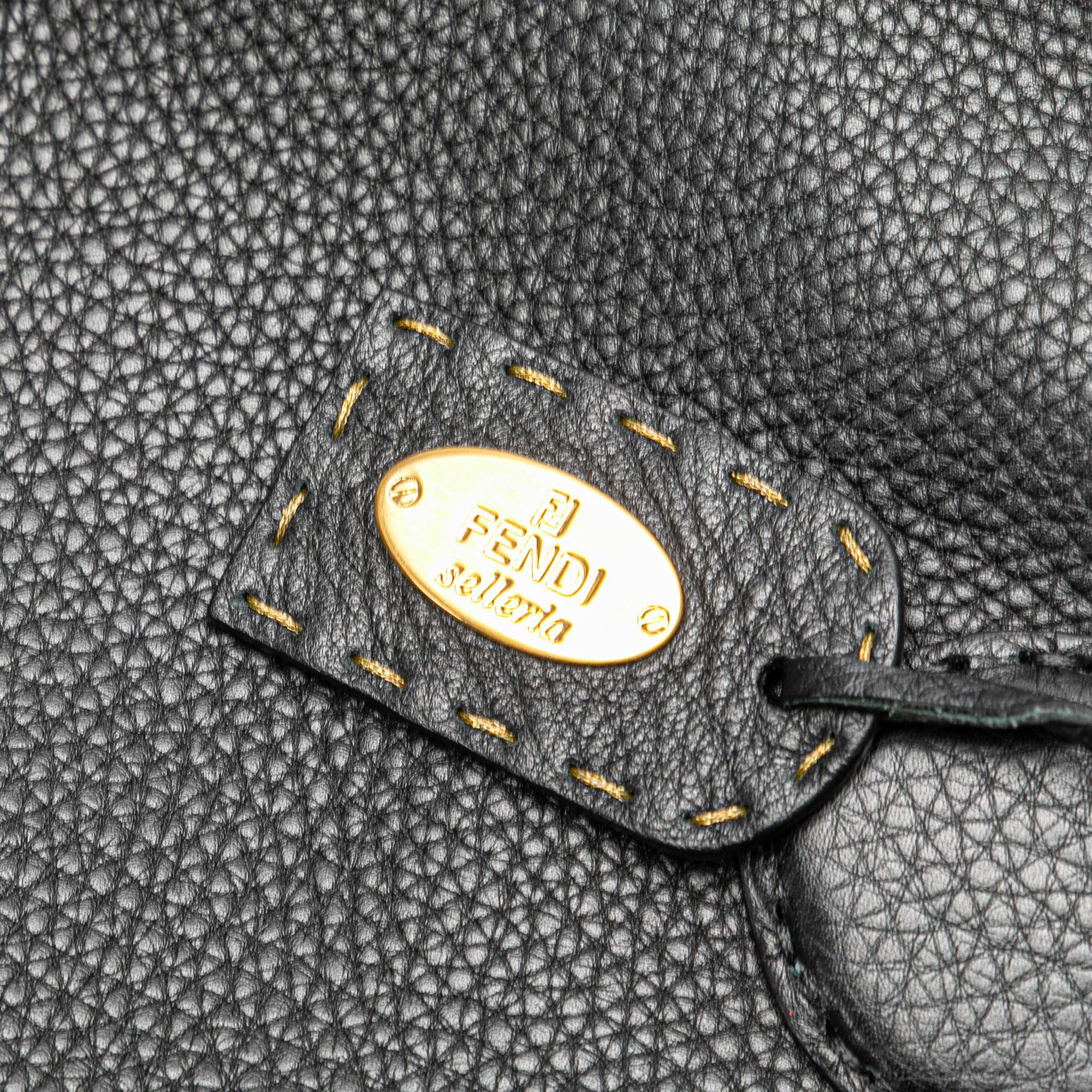 Fendi Pebbled Leather Selleria Dome Shoulder Bag