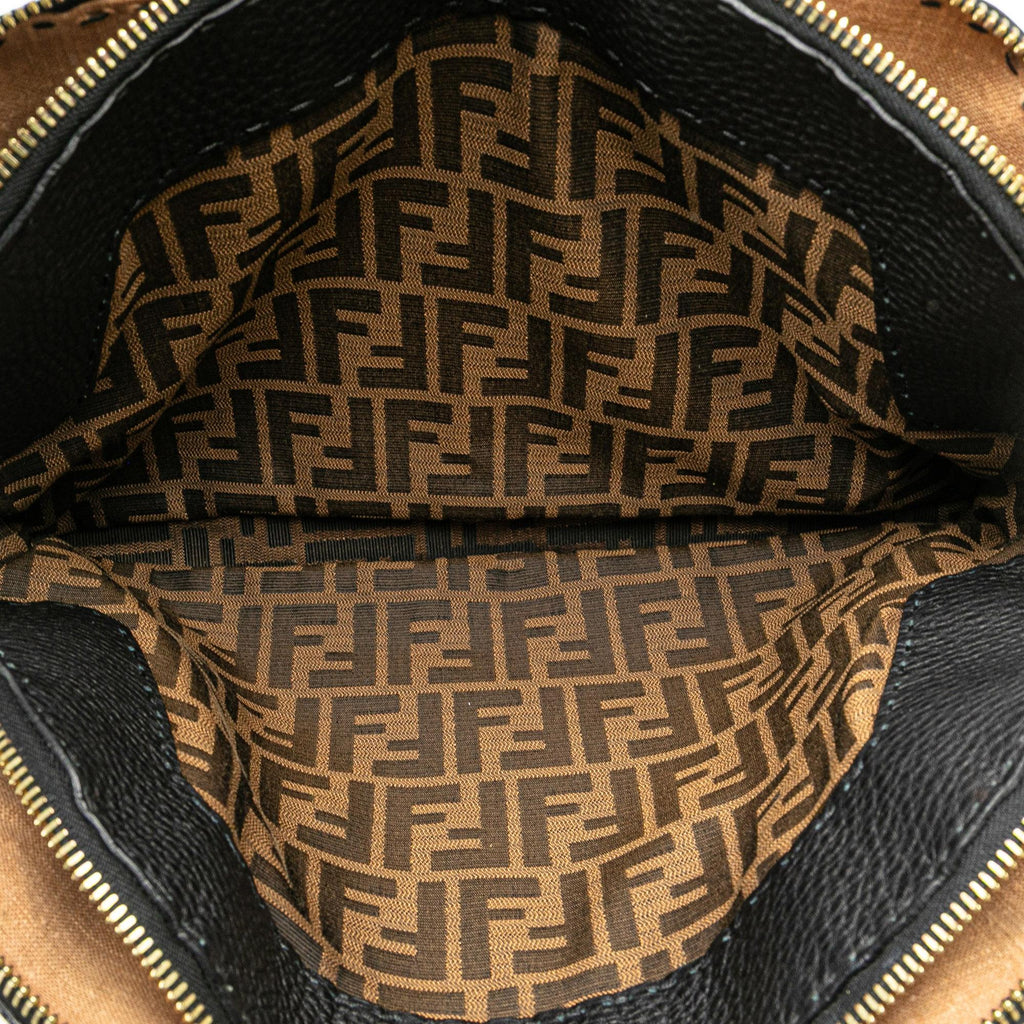 Fendi Pebbled Leather Selleria Dome Shoulder Bag