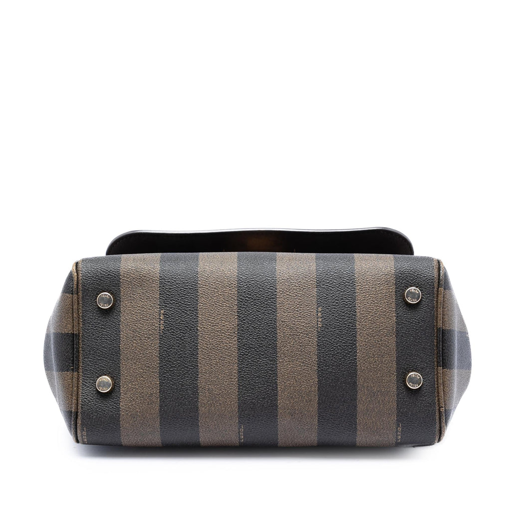 Fendi Pequin Coated Canvas and Leather Silvana Satchel