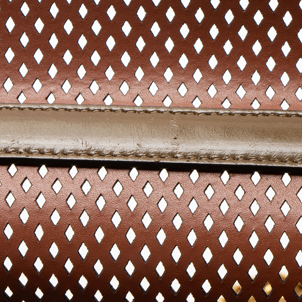 Fendi Perforated Leather Kan U Small Shoulder Bag