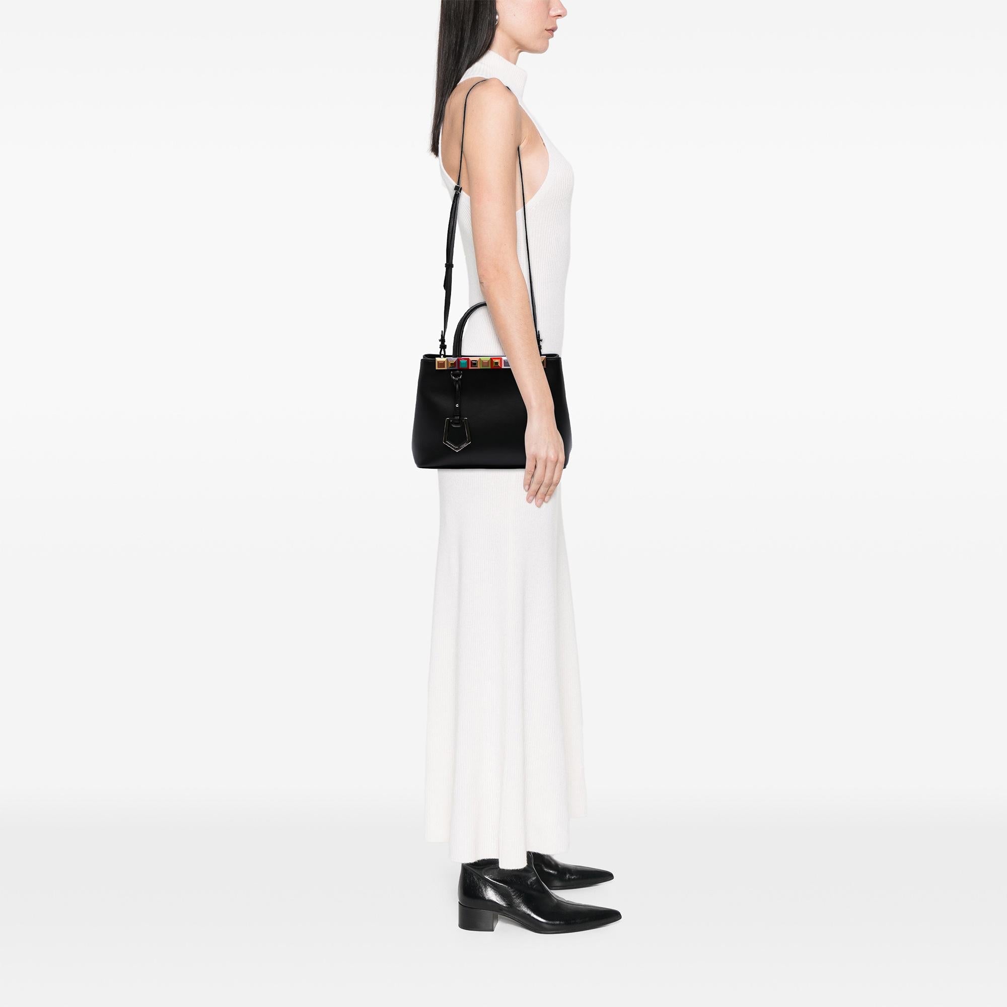 Fendi Petite Studded Leather 2Jours Satchel