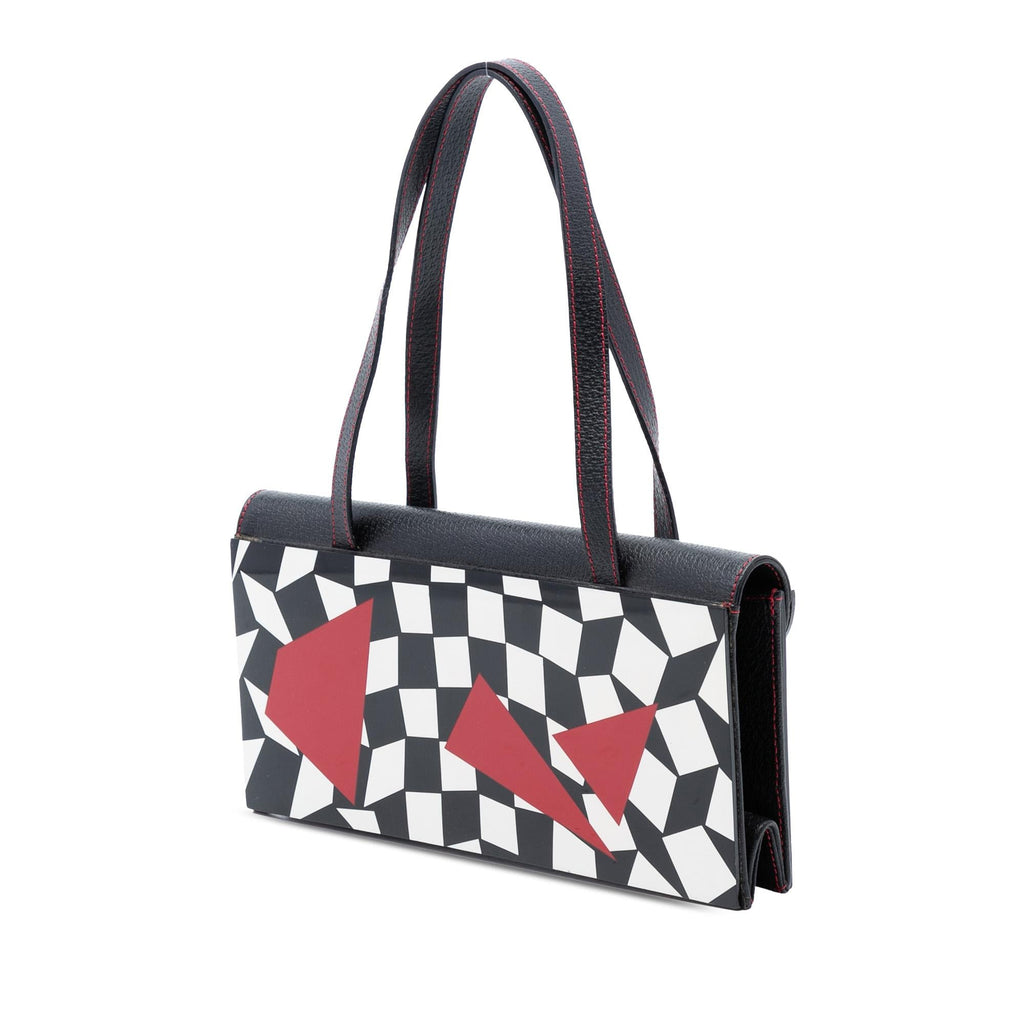 Fendi Pigskin Plexiglass Geometric Shoulder Bag