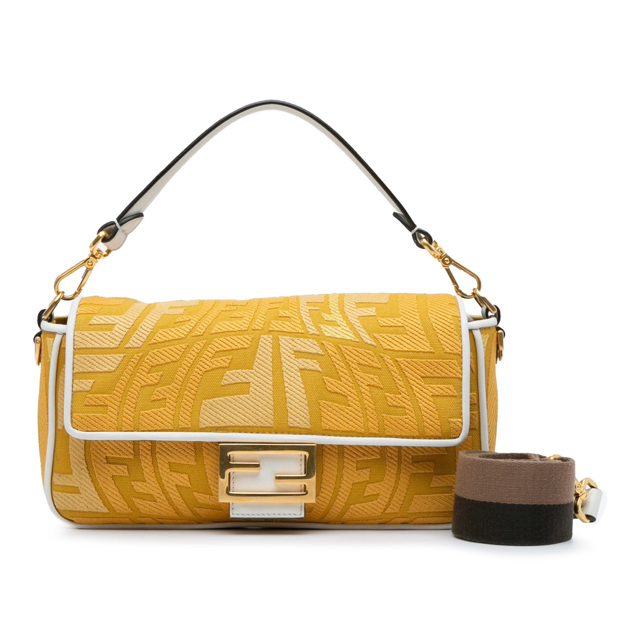 Fendi Sarah Coleman FF Canvas Fisheye  Baguette Satchel