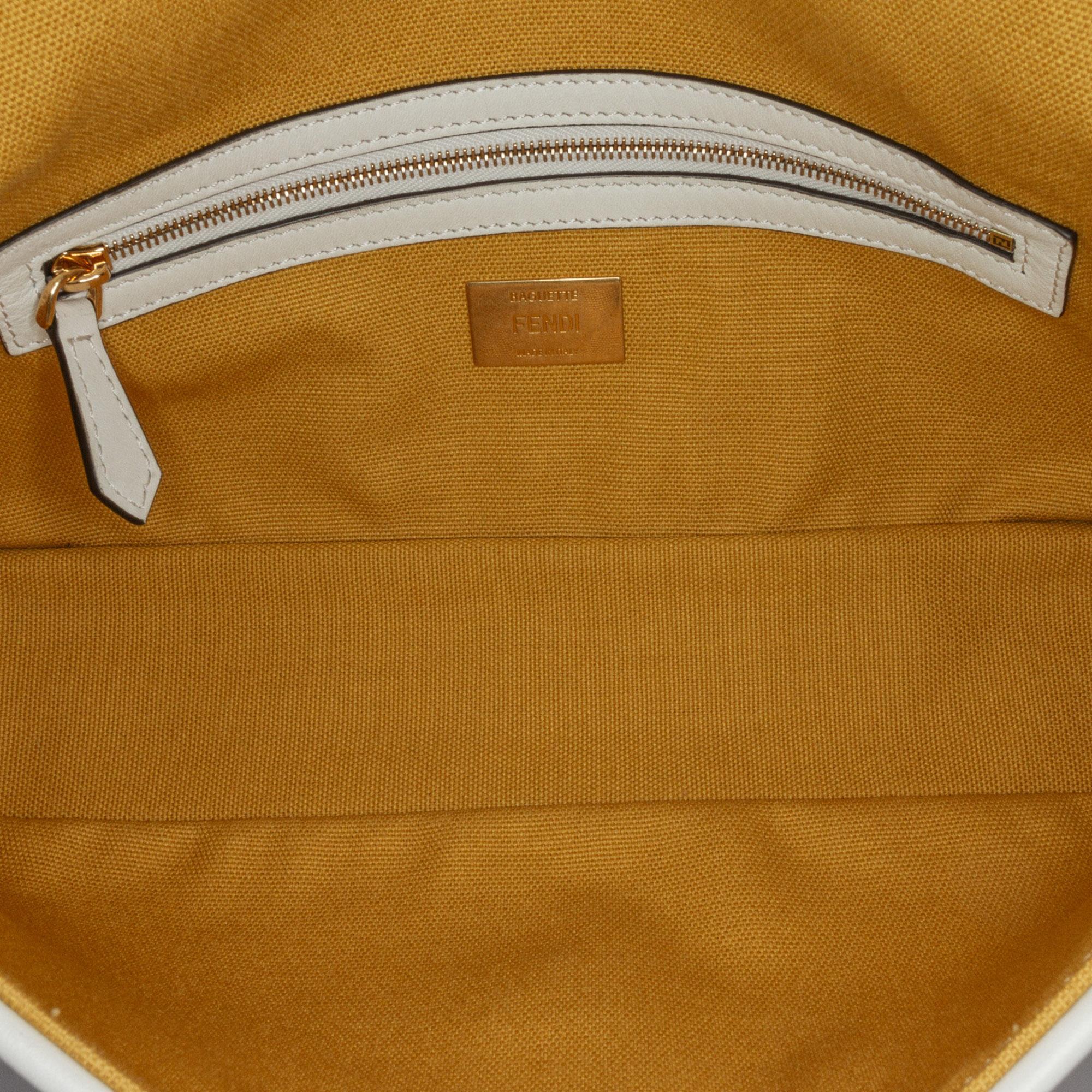 Fendi Sarah Coleman FF Canvas Fisheye  Baguette Satchel