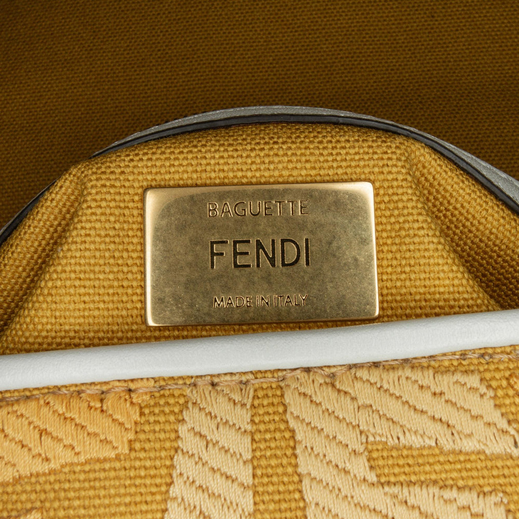 Fendi Sarah Coleman FF Canvas Fisheye  Baguette Satchel