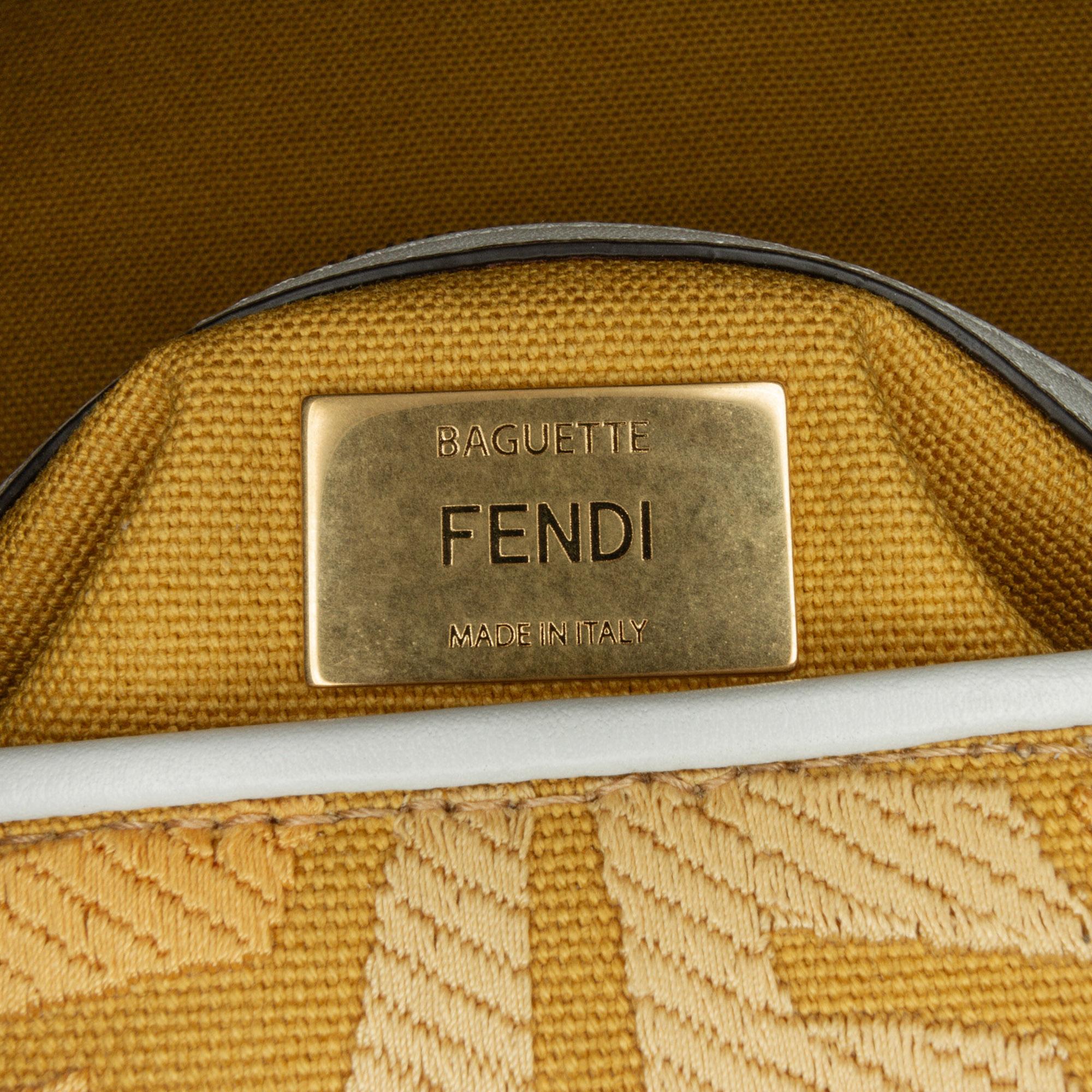 Fendi Sarah Coleman FF Canvas Fisheye  Baguette Satchel