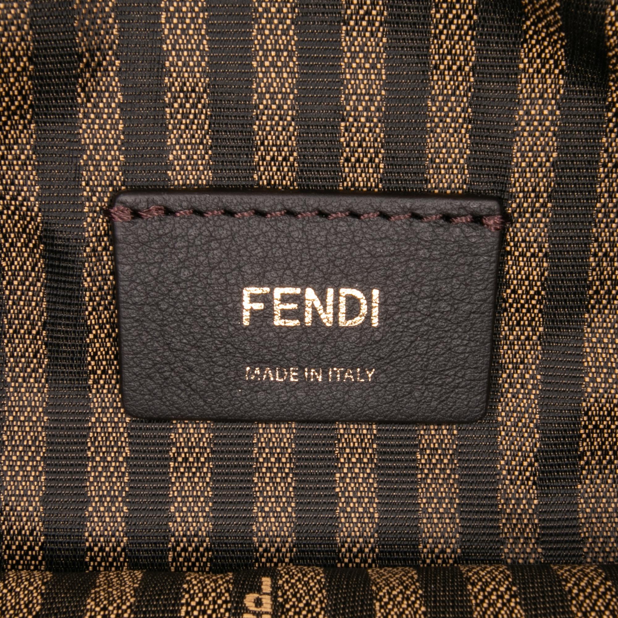 Fendi Sarah Coleman Zucca Coated Canvas Vertigo Shoulder Bag