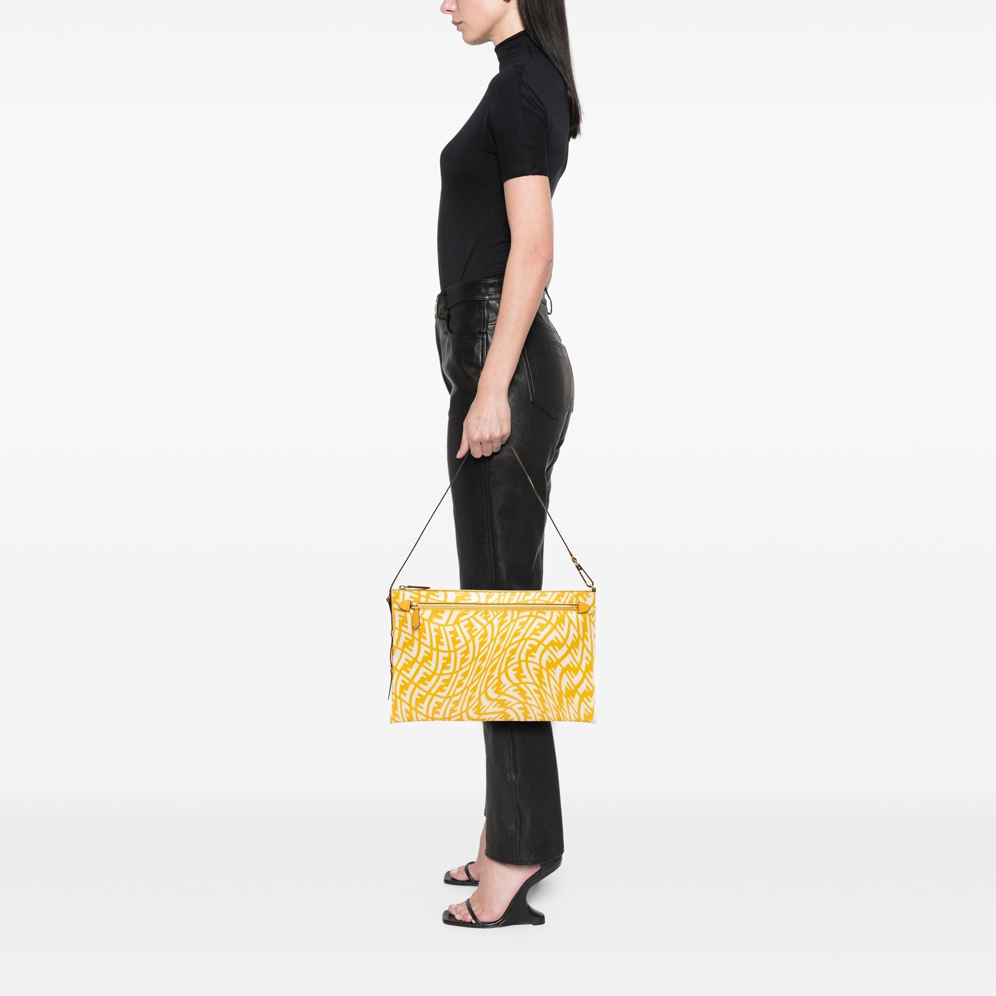 Fendi Sarah Coleman Zucca Coated Canvas Vertigo Shoulder Bag