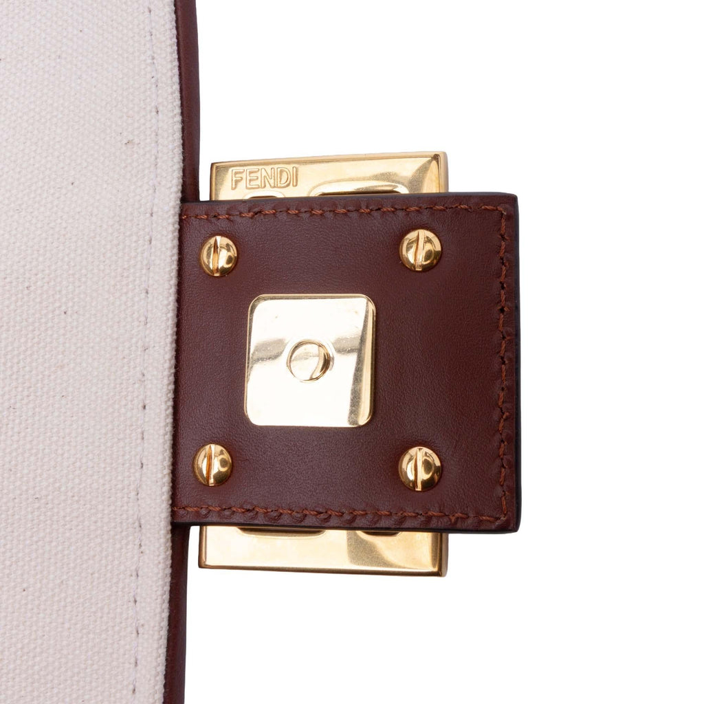 Fendi Sarah Coleman Zucca Embroidered Canvas Fish Eye Vertigo Baguette Satchel