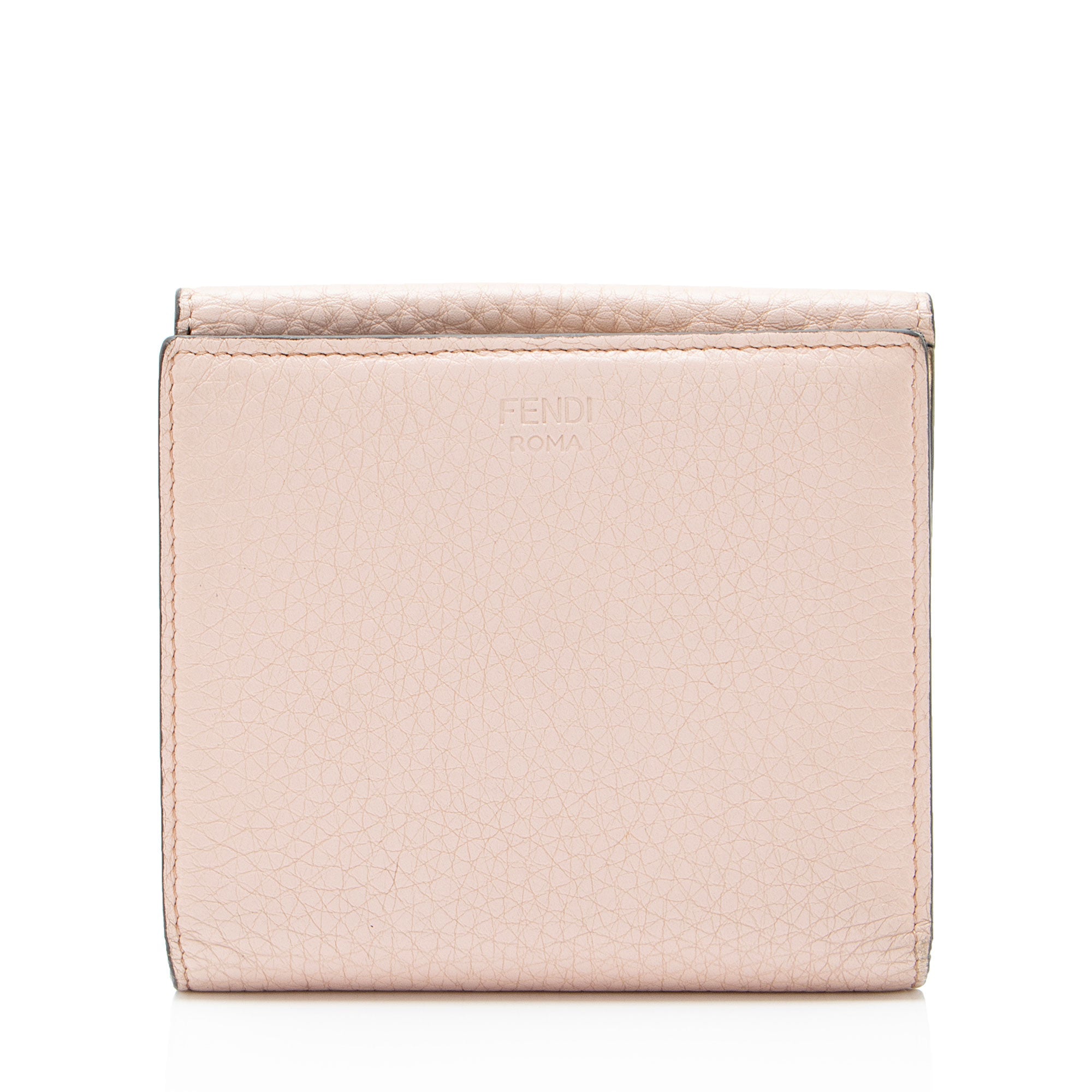Fendi Selleria Leather Peekaboo Compact Wallet