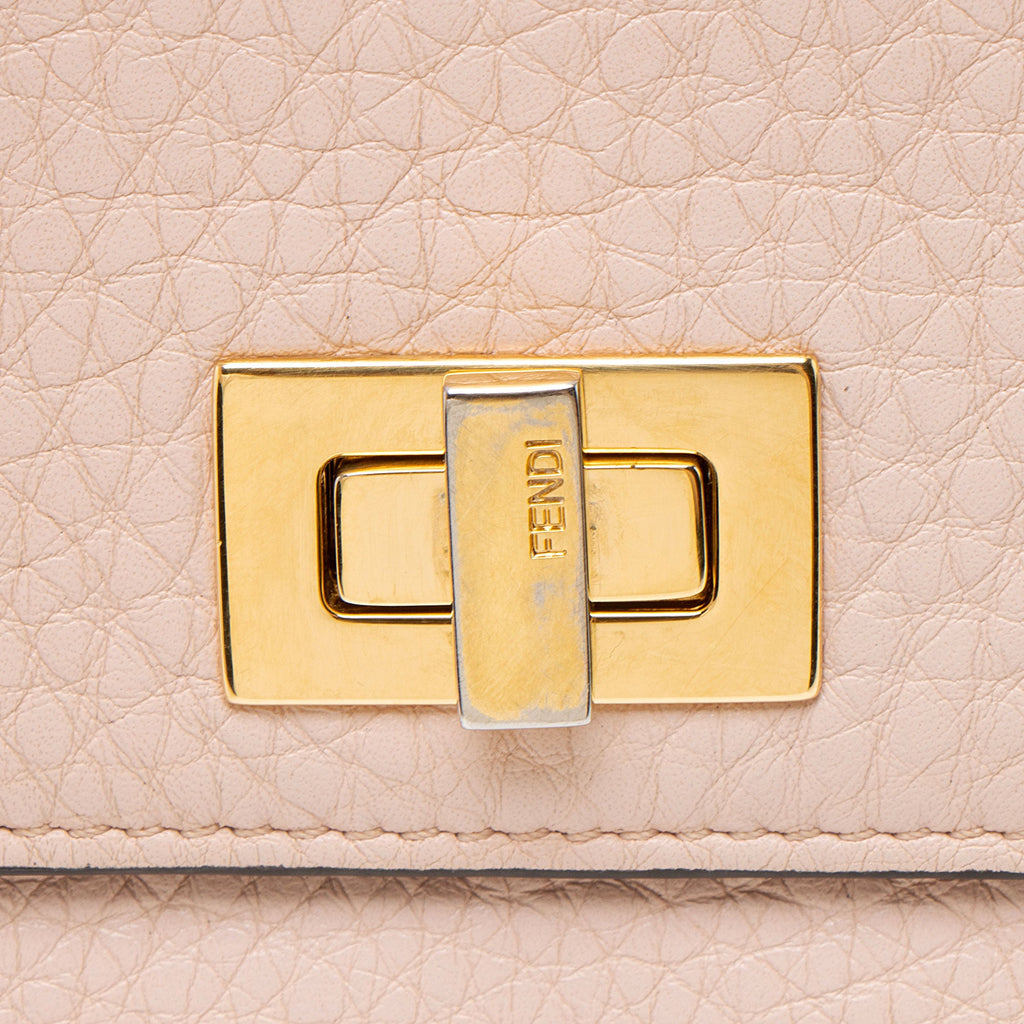 Fendi Selleria Leather Peekaboo Compact Wallet