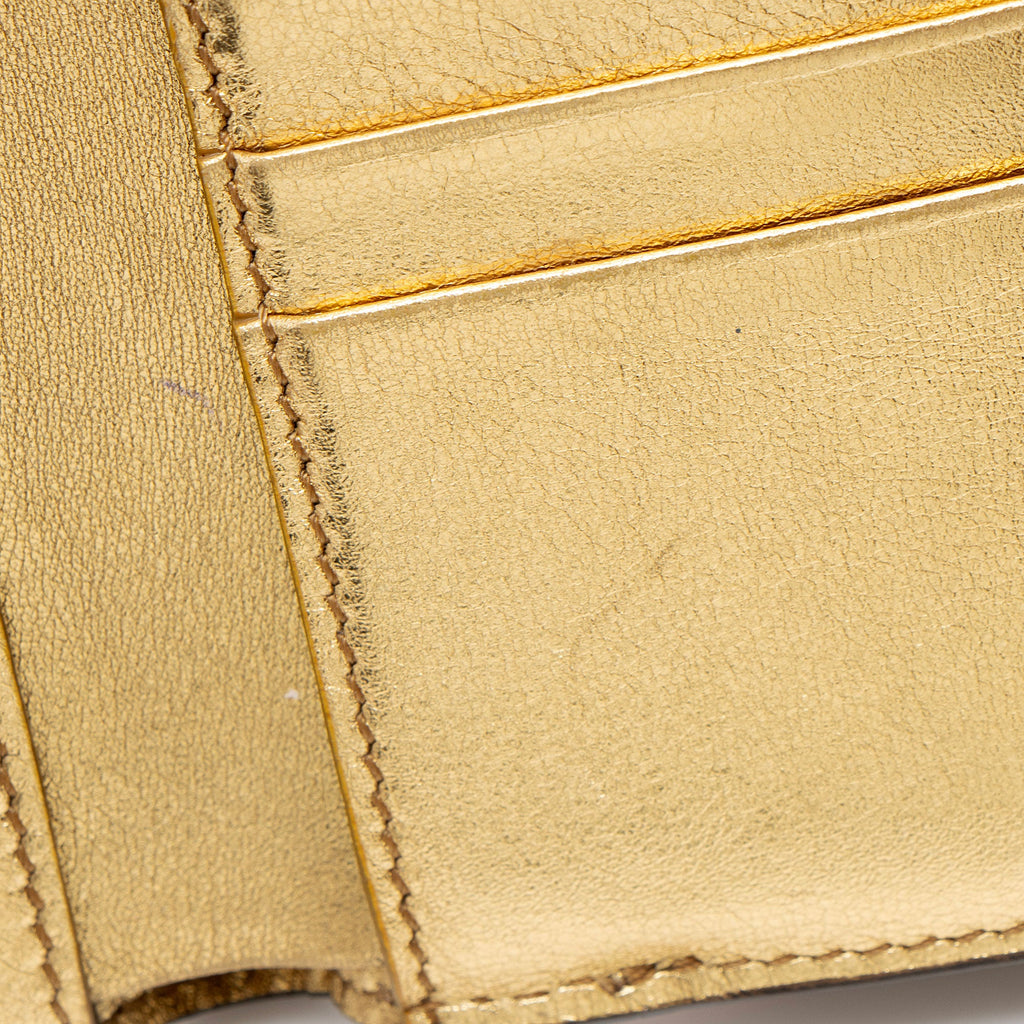 Fendi Selleria Leather Peekaboo Compact Wallet