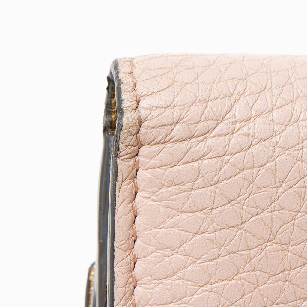 Fendi Selleria Leather Peekaboo Compact Wallet