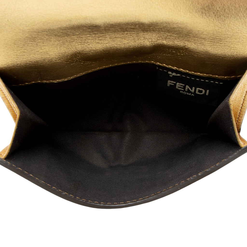 Fendi Selleria Leather Peekaboo Compact Wallet