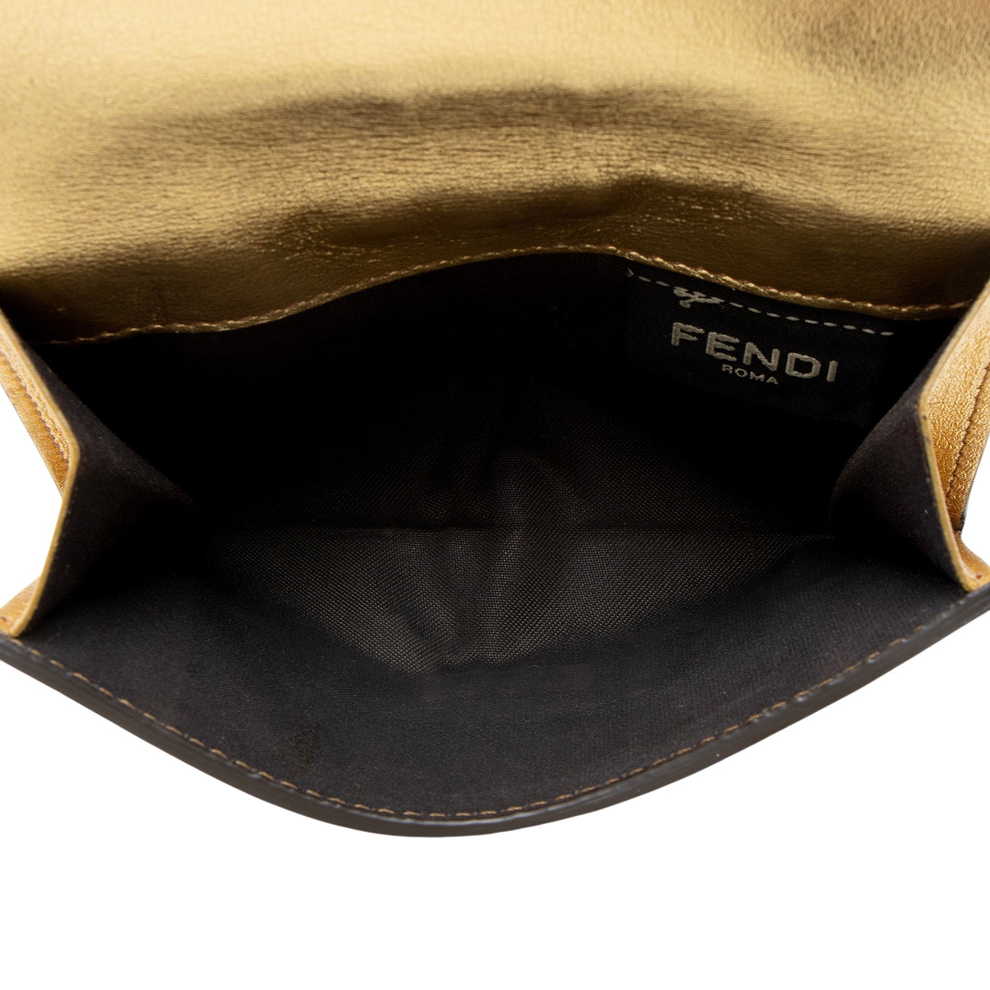 Fendi Selleria Leather Peekaboo Compact Wallet