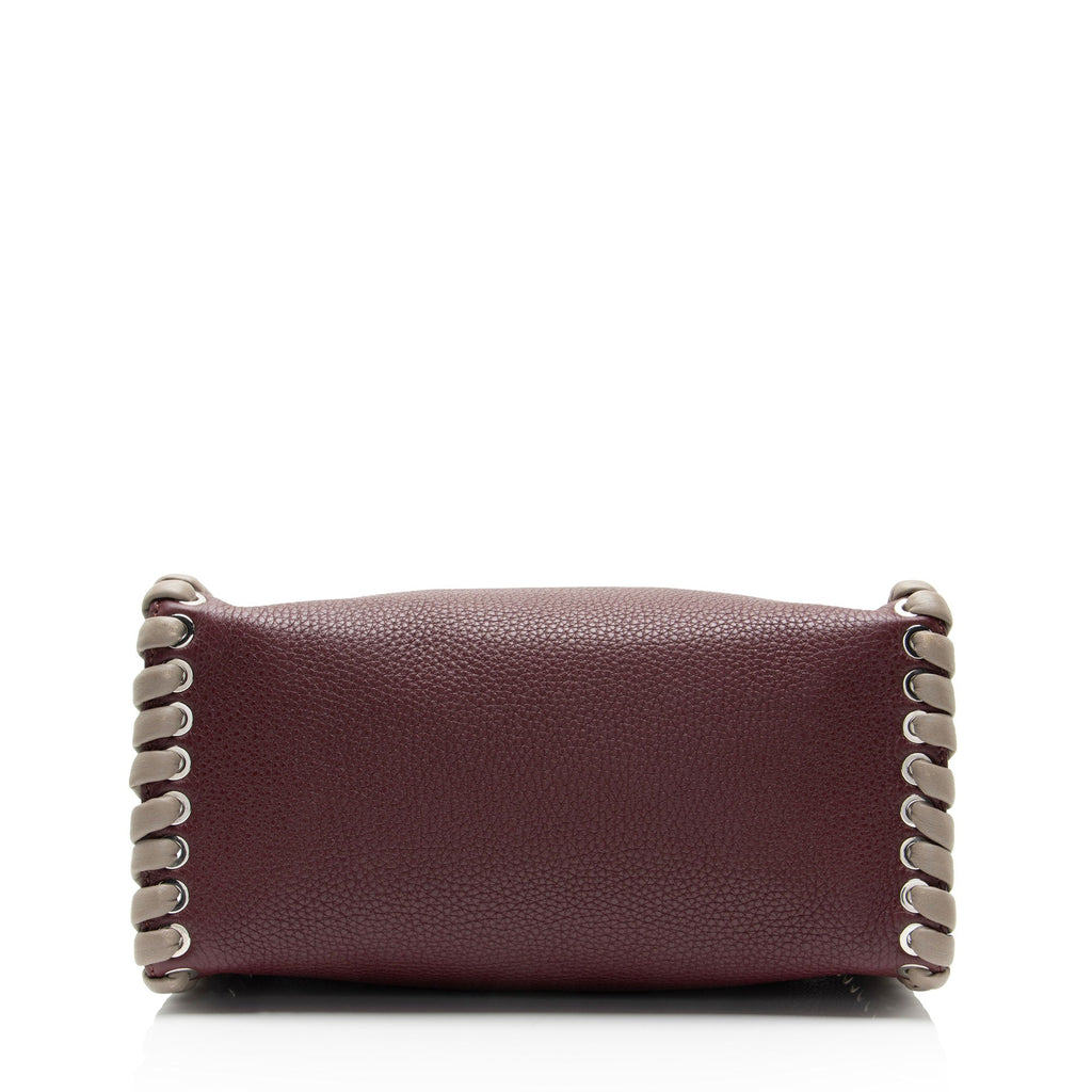 Fendi Selleria Leather Whipstitch Lei Boston Bag