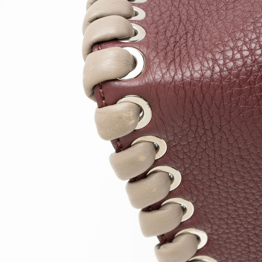 Fendi Selleria Leather Whipstitch Lei Boston Bag