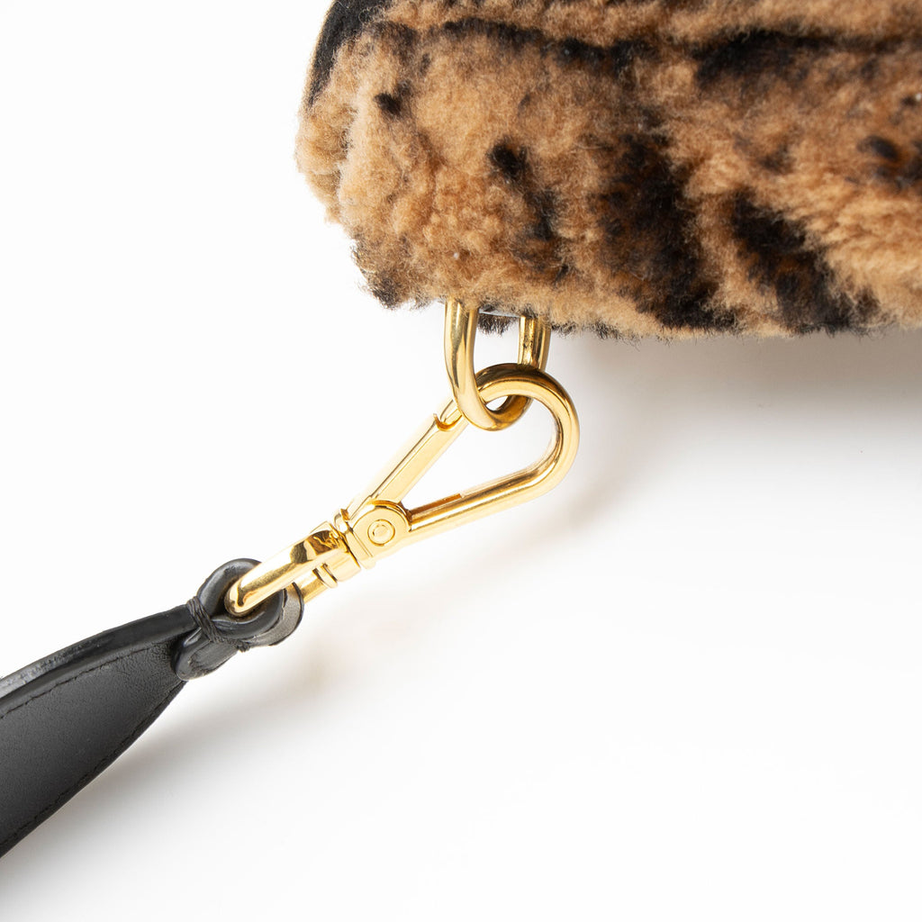 Fendi Shearling FF Baguette Shoulder Bag