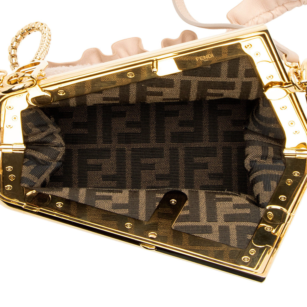 Fendi Shearling Fendi First Small Shoulder Bag