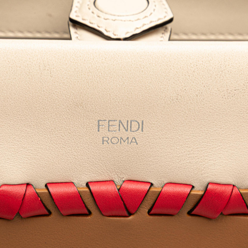Fendi Small Bicolor Calfskin Whipstitch Runway Satchel